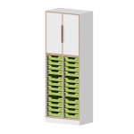 qickly® Schrank. 5 OH, 2 Türen und 24 kleine Ergo Tray Boxen, B/H/T: 70,1x176x42,6 cm 